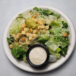 a salad with dressing