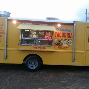 a yellow food truck