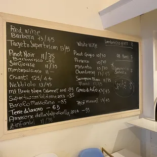 Wine menu