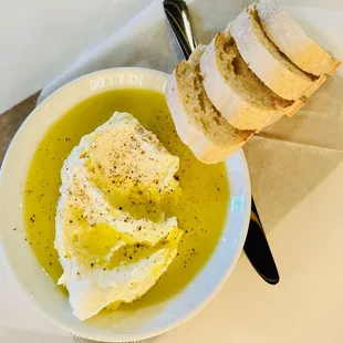 Complimentary - Artisan Country Bread, Olive Oil, House Made Ricotta Cheese