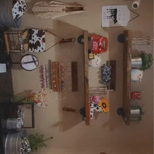 a view of a kitchen from above