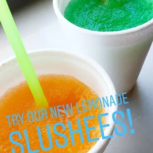 two cups of slushes