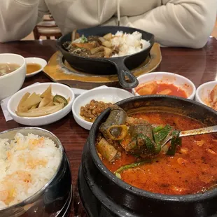 Spicy Korean Blood Sausage Soup is so good. It's actually spicy!