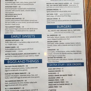 Brunch menu