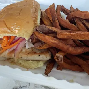 $14 chicken sandwich  $6 fries