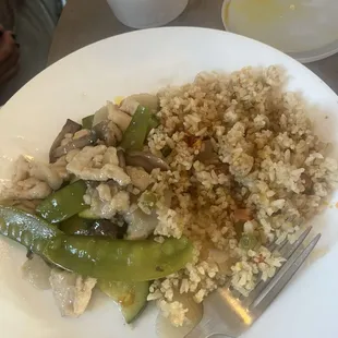 Moogoo gai pan and fried rice. Do not recommend.