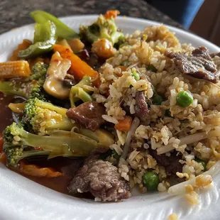 Hunan Beef and Beef Fried Rice