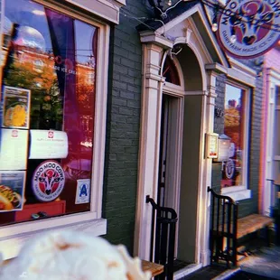 Waffle Cone &amp; outside of the establishment