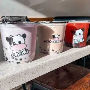 Taro Coconut snow bubble, Taro Coconut slushie, Passion fruit tea