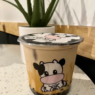 Dirty Moo Moo Milk Tea w/ boba