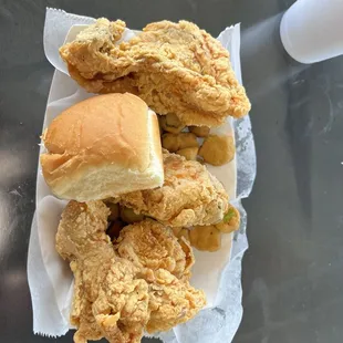 a plate of fried chicken