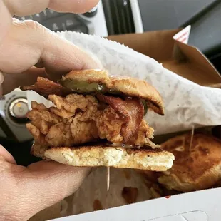 Red headed chicken slider