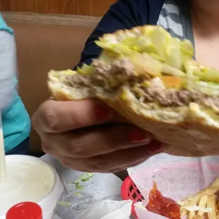 1/4 cheese burger with pineapple shake