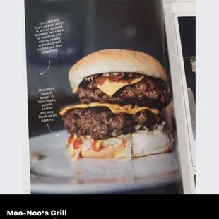 Our amazing double cheeseburger featured in a local magazine