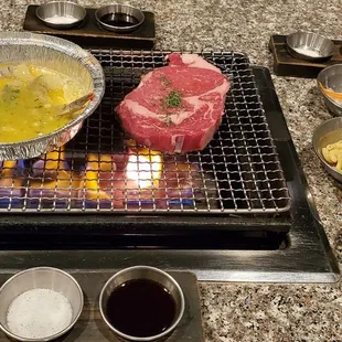 Shrimp and steak to get started!