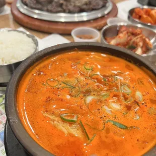 Spicy Pork Belly Stew with Soondae Platter