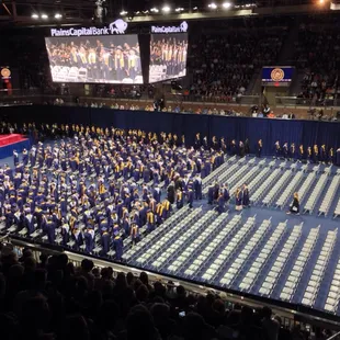 Takes a good while to fill all of those graduating seats!  . Nice job class of 2014!
