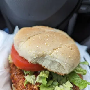 Detroit hot chicken sandwich
