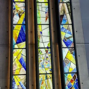 Gorgeous stained glass panels...25 feet tall and rising.