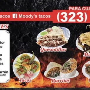 the menu for the restaurant