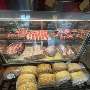 meat in a display case
