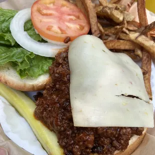 Sloppy Joes with Pepper-jack cheese