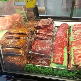 a variety of meats