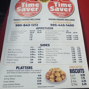 menu