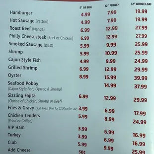 menu