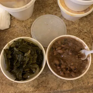 Collard greens and black eye peas