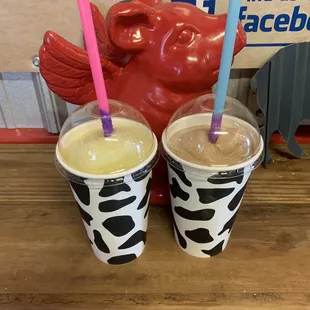Frozen Milos lemonade and frozen Milos tea