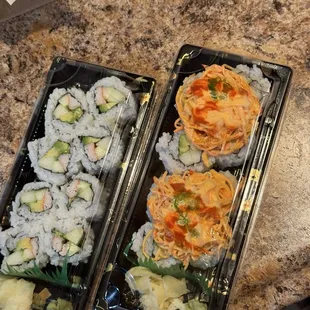 California Roll and Volcano Roll