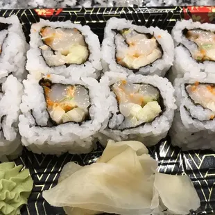 a plate of sushi
