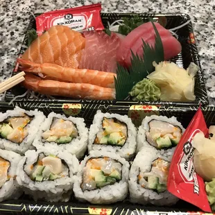 Shashimi and Scallop Roll