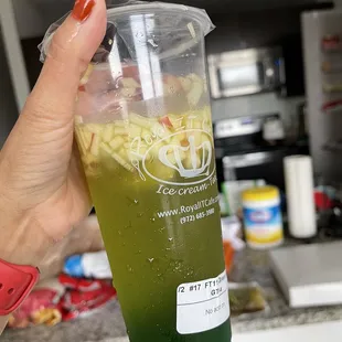 The green flavor is supposed to be dissolve not chunky like that