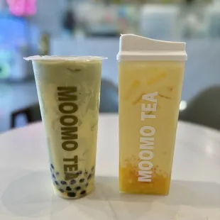 Matcha Brûlée Milk Tea &amp; Mango Pomelo Sago