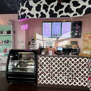 the interior of a dairy shop