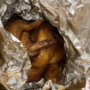  chicken wrapped in foil