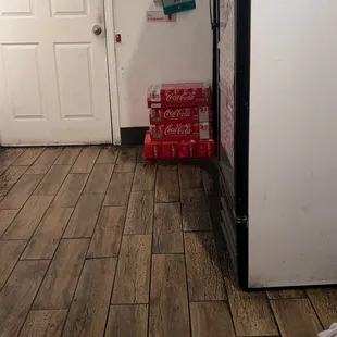 a refrigerator and a pair of shoes