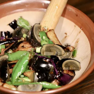 Eggplant with preserved century egg