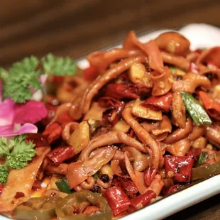 Hot goose intestines