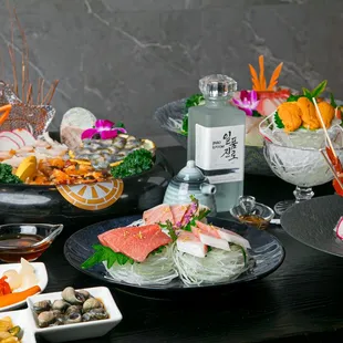 interior, sushi and sashimi