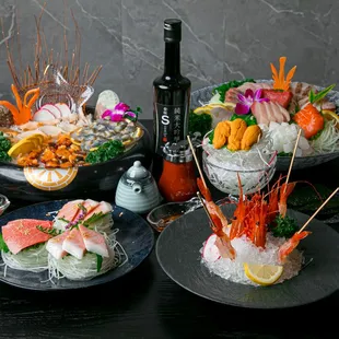 interior, sushi and sashimi