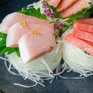 sashimi, sushi, sushi and sashimi, food