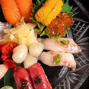 sashimi, sushi, sushi and sashimi, food