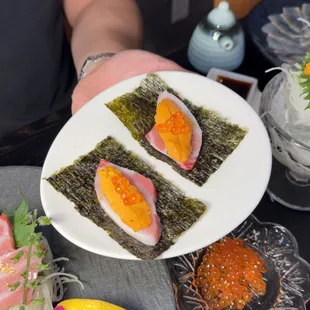 sushi, sushi and sashimi, sashimi, food