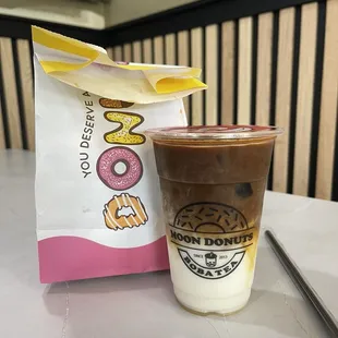 Iced caramel latte
