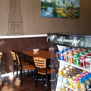 Tables in the cafe.