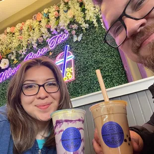 Ube milk tea with boba