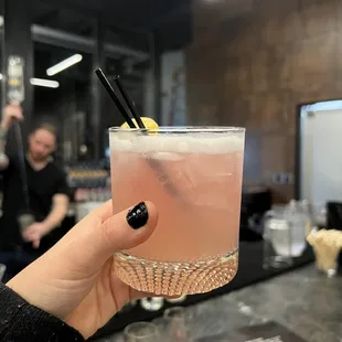 Lemon shake up cocktail